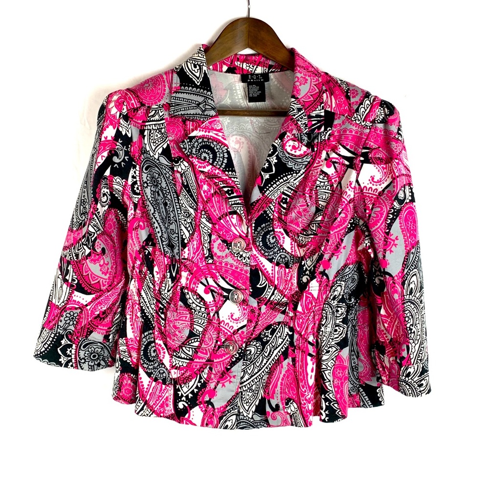 RQT Paisley 3 Button 3/4 Sleeve Jacket PL